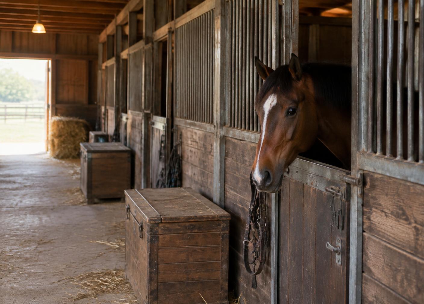 Cavalli nei paddock del ranch